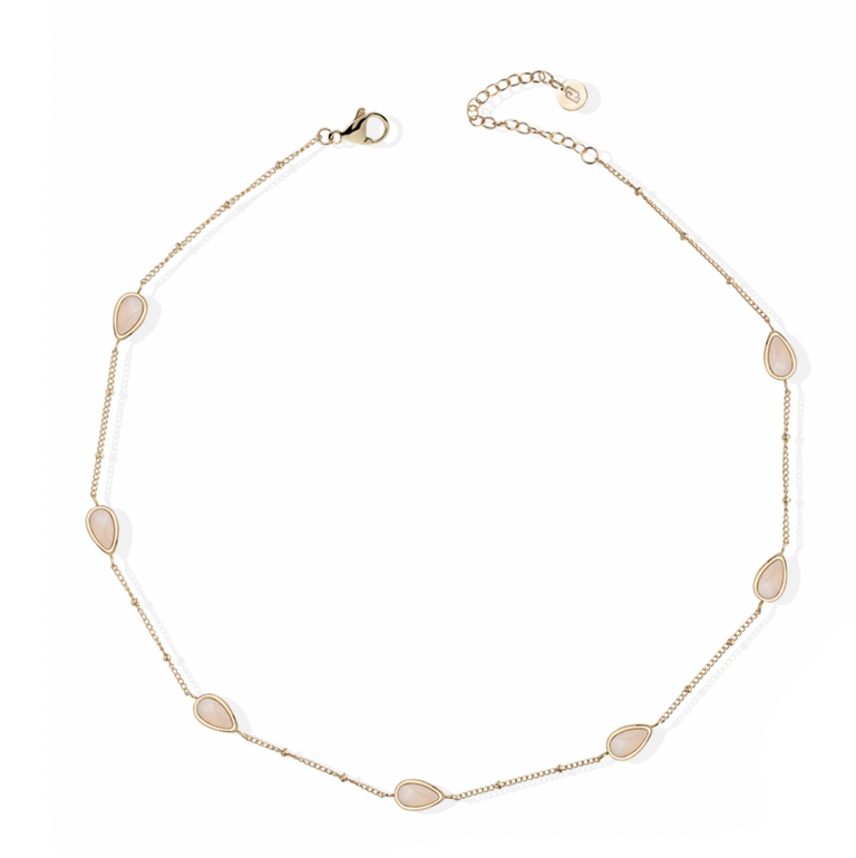 Collana Liu Jo Donna Acciaio Gold Pietre Bombate Rosa _LJ2837