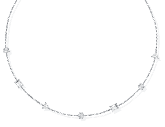 Collana Liu Jo Donna Acciaio Silver Cristalli Forme Alternate _LJ2833