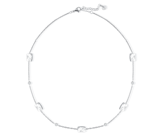Collana Liu Jo Donna Acciaio Silver Dettagli Martellati Alternati _LJ2871