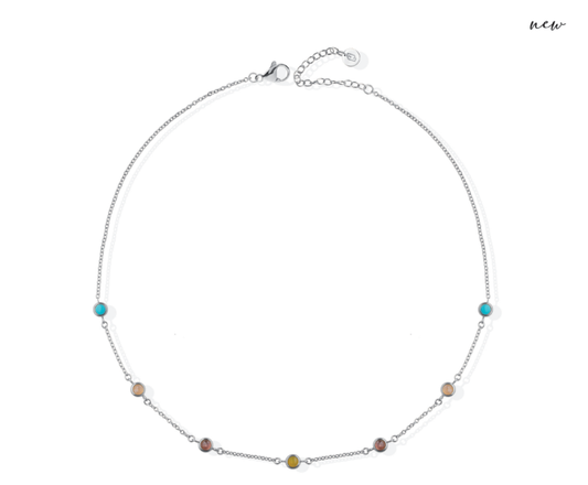 Collana Liu Jo Donna Acciaio Silver Pietre Colorate _LJ2863