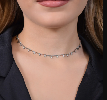 Collana Luca Barra Donna Acciaio Con Cerchietti _CK1991