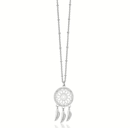 Collana Luca Barra Donna Acciaio Lunga Acchiappasogni Cristalli Bianchi _CK1949