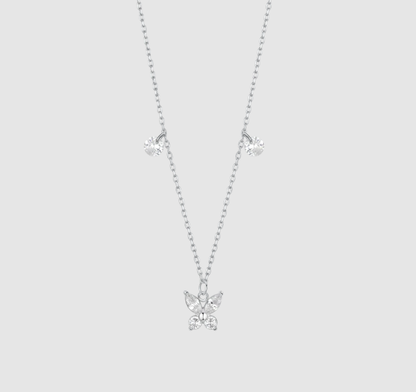 Collana Luca Barra Donna Acciaio Pendente Farfalla Zirconi Bianchi _CK2199