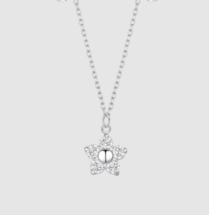 Collana Luca Barra Donna Acciaio Pendente Fiore Zirconi Bianchi _CK2194