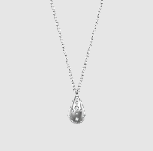 Collana Luca Barra Donna Acciaio Pendente Goccia con Cristalli Bianchi Small_CK2097