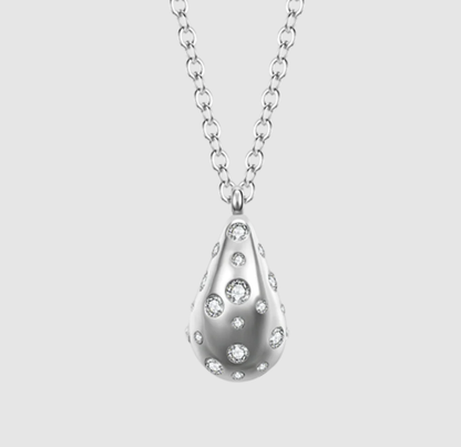 Collana Luca Barra Donna Acciaio Pendente Goccia con Cristalli Bianchi Small_CK2097
