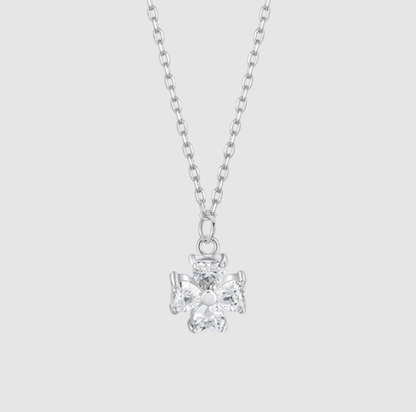 Collana Luca Barra Donna Acciaio Pendente Quadrifoglio Zirconi Bianchi _CK2201