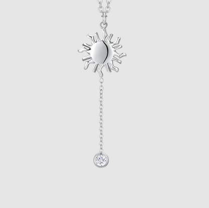 Collana Luca Barra Donna Acciaio Pendente Sole e Cristallo Bianco _CK2176