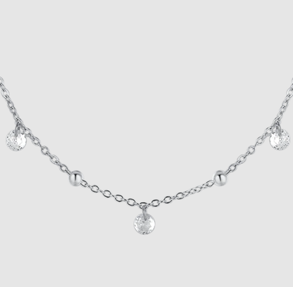Collana Luca Barra Donna Acciaio Pendenti Zirconi Bianchi _CK2181