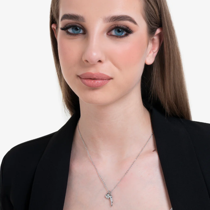 Collana Luca Barra Donna Acciaio Pendente Corno e Quadrifoglio _CK2083