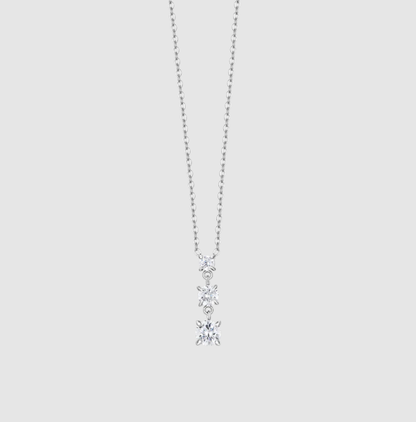 Collana Luca Barra Donna Acciaio Silver Pendente 3 Zirconi _CK2161