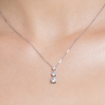 Collana Luca Barra Donna Acciaio Silver Pendente 3 Zirconi _CK2161