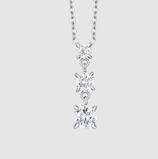 Collana Luca Barra Donna Acciaio Silver Pendente 3 Zirconi _CK2161