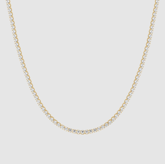 Collana Luca Barra Donna Acciaio Tennis Oro Zirconi Bianchi _CK2207
