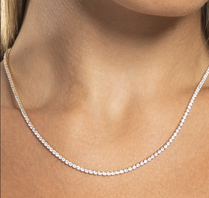 Collana Luca Barra Donna Acciaio Tennis Oro Zirconi Bianchi _CK2207