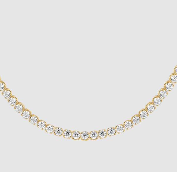 Collana Luca Barra Donna Acciaio Tennis Oro Zirconi Bianchi _CK2207