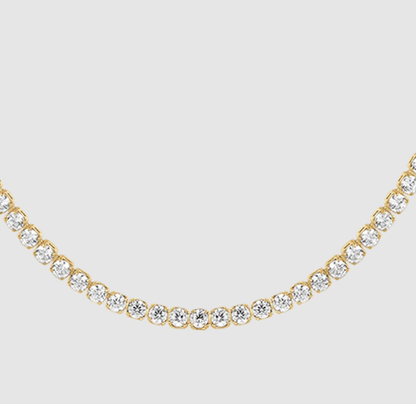 Collana Luca Barra Donna Acciaio Tennis Oro Zirconi Bianchi _CK2207