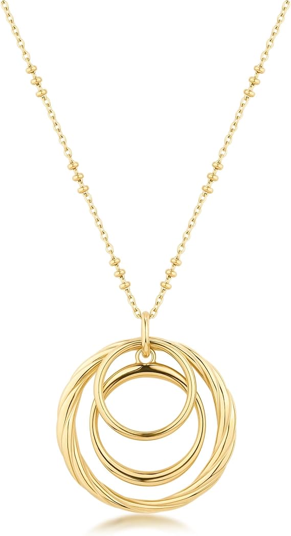 Collana Lunga Brosway Donna Acciaio Dorata Pendente Cerchi Intrecciati _BAY07