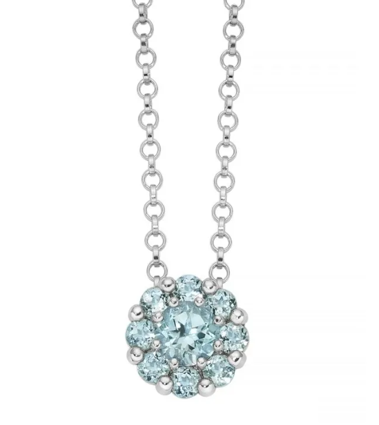 Collana Miluna Donna Argento 925 Topazio Azzurro Naturale Taglio Tondo _CLD4794