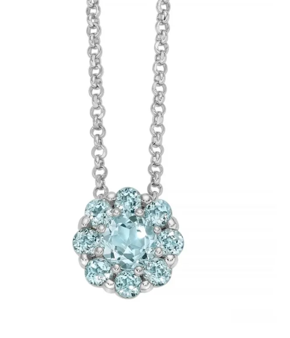 Collana Miluna Donna Argento 925 Topazio Azzurro Naturale Taglio Tondo _CLD4796
