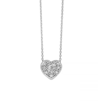Collana Miluna Oro Bianco 9 KT Pendente Cuore n. 14 Diamanti pt.tot 5,47 _CLD4778X