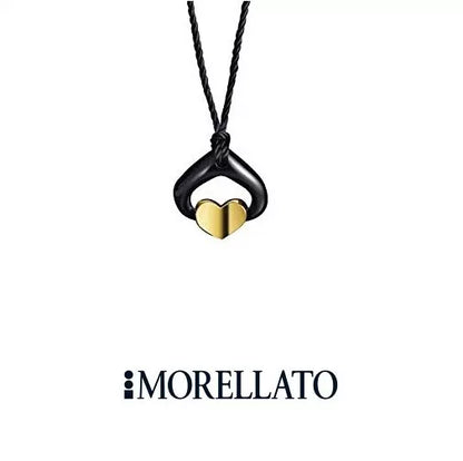 Collana Morellato uomo unisex pendente acciaio dettaglio oro Collana Morellato uomo unisex pendente acciaio dettaglio oro