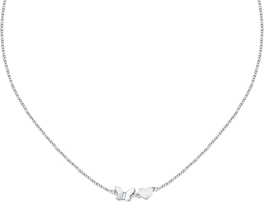 Morellato Damen-Halskette mit silberfarbenem Schmetterling und Herz _SAUN32