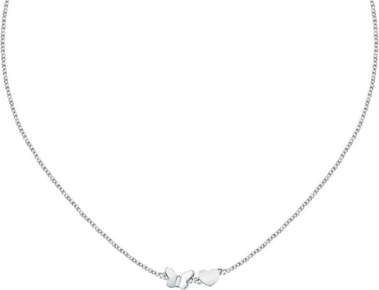 Morellato Damen-Halskette mit silberfarbenem Schmetterling und Herz _SAUN32