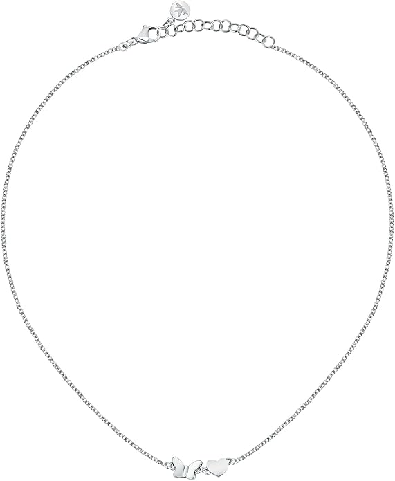 Morellato Damen-Halskette mit silberfarbenem Schmetterling und Herz _SAUN32