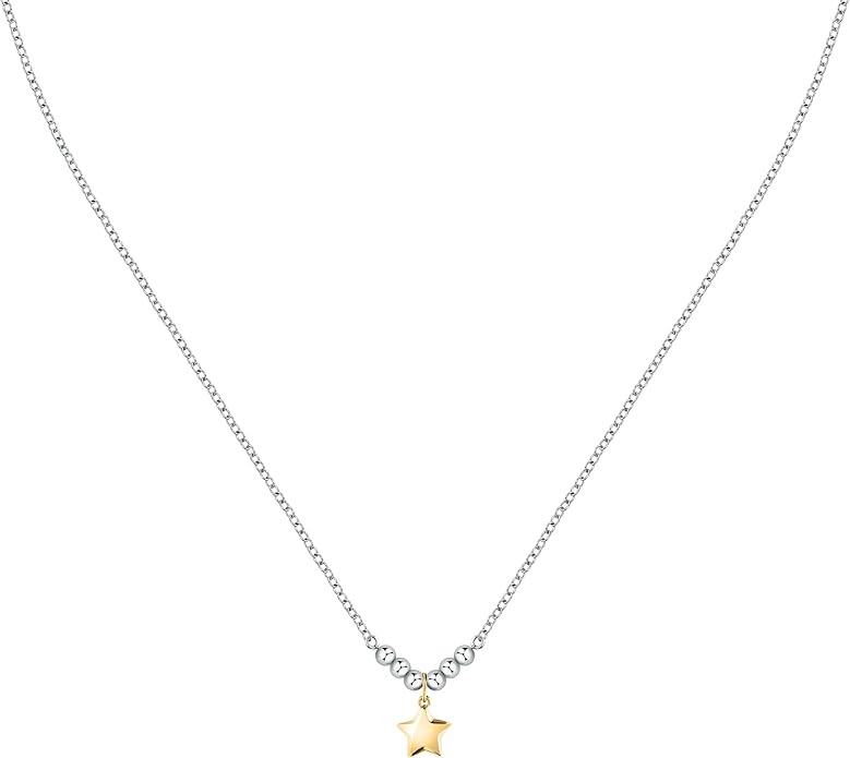 Morellato Damen-Halskette Stahl Stern-Anhänger Gold und Kugeln _SAIX23