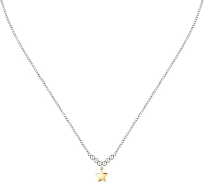 Morellato Damen-Halskette Stahl Stern-Anhänger Gold und Kugeln _SAIX23