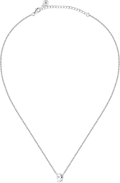 Morellato Damen-Halskette 925 Silber recycelt Zirkon Tropfen blau Tesori _SAIW211