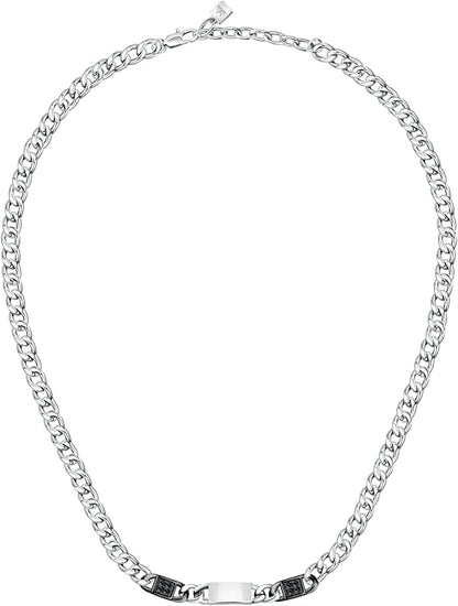 Collana Morellato Uomo Acciaio Catena Cristalli Neri _SATX01