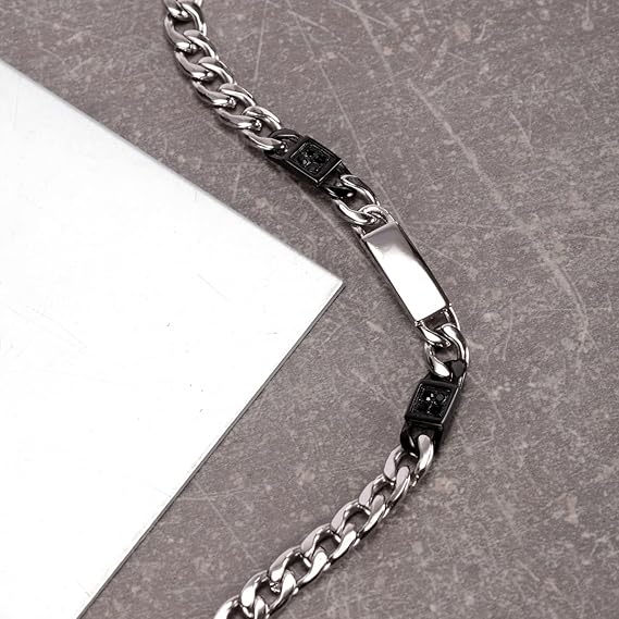 Collana Morellato Uomo Acciaio Catena Cristalli Neri _SATX01