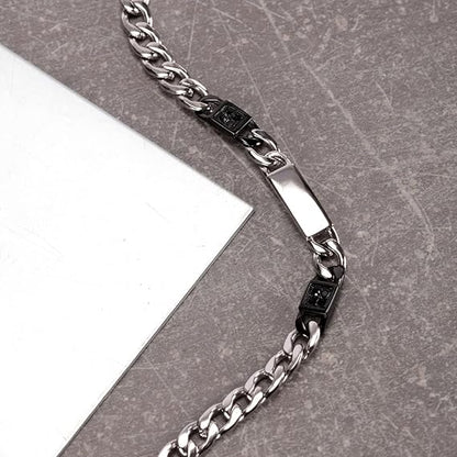 Collana Morellato Uomo Acciaio Catena Cristalli Neri _SATX01