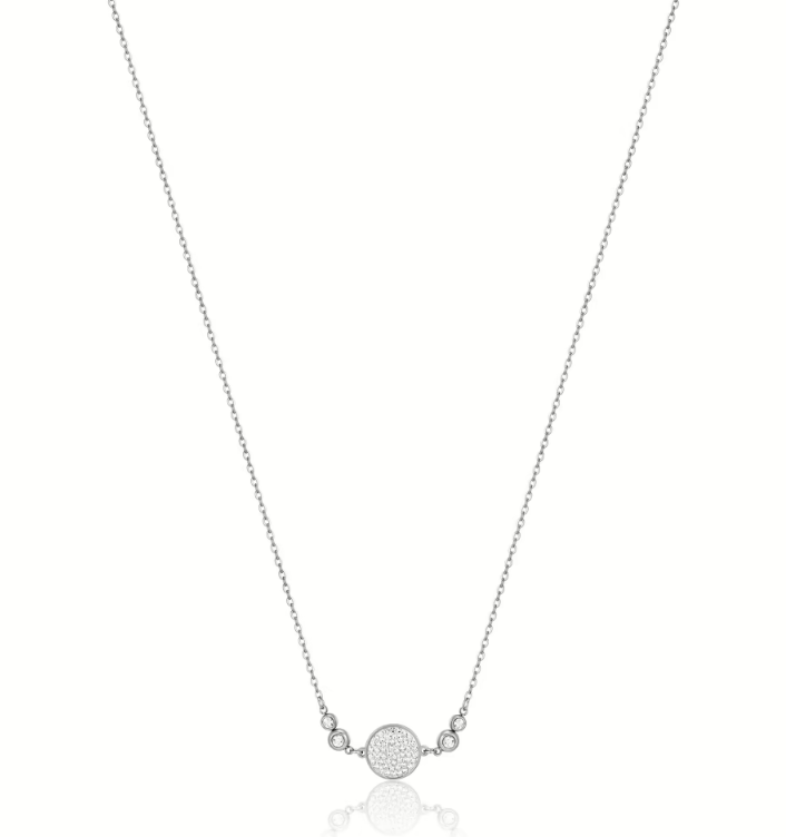 Collana Luca Barra Donna Acciaio Elementi Cristalli Bianchi _CK1948