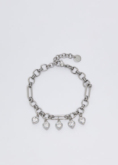 Bracciale Liu Jo Donna Acciaio Silver Con Charms Cuori _LJ3429