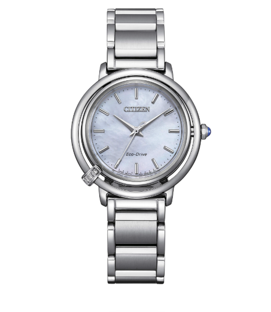 Citizen Damen-Eco-Drive-Stahluhr mit Perlmutt-Zifferblatt _EM1090-60D