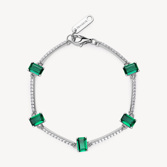 Bracciale Brosway Fancy Argento 925 Semirigido Zirconi Bianchi e Verdi _FLG04