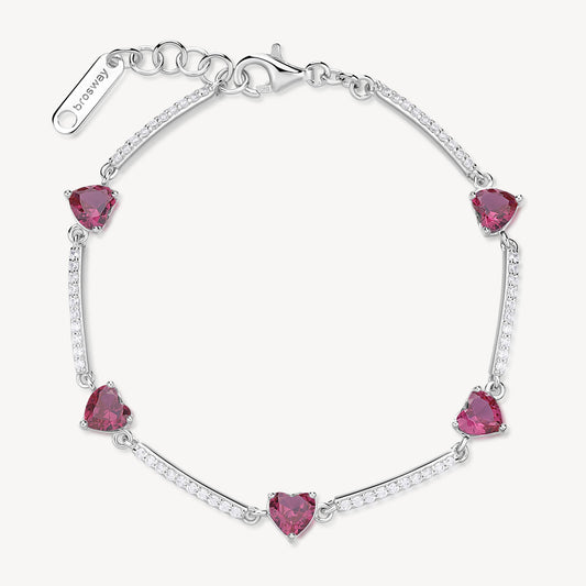 Bracciale Brosway Fancy Argento 925 Semirigido Zirconi Cuore Ruby _FPR118