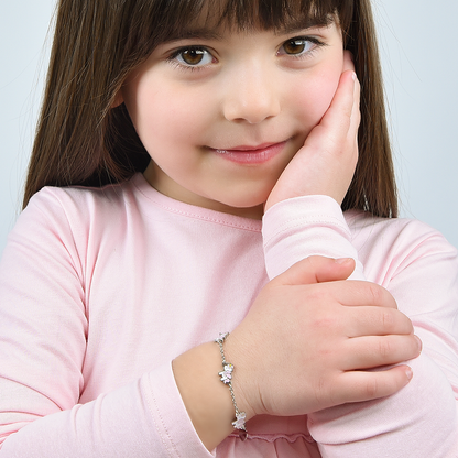 Bracciale Luca Barra bambina Smalto Rosa Unicorni _JB119