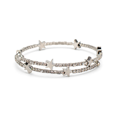 Bracciale Boccadamo MYA Donna Bronzo Tennis Rigido Cristalli Bianchi Stelle _ JJ/BR40