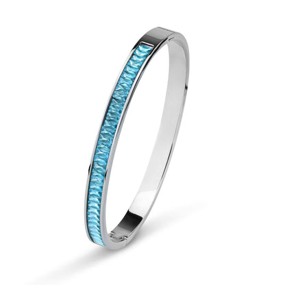 Bracciale Boccadamo MYA Donna Acciaio Rigido Cristalli Acquamarina _JJ/BR02