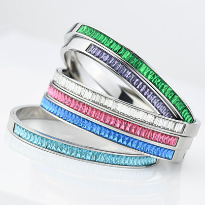 Bracciale Boccadamo MYA Donna Acciaio Rigido Cristalli Acquamarina _JJ/BR02