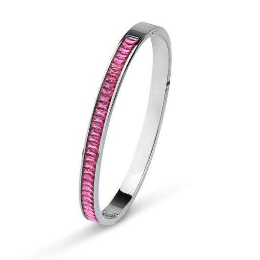 Bracciale Boccadamo MYA Donna Acciaio Rigido Cristalli Rosa _JJ/BR66
