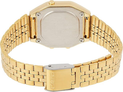 Orologio Casio Digitale Donna Acciaio Oro Illuminator Quadrante Fiori _LA680WGA-9CDF