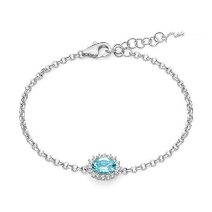 Bracciale Miluna Donna Argento 925 Topazio Azzurro Ovale _BRD1104