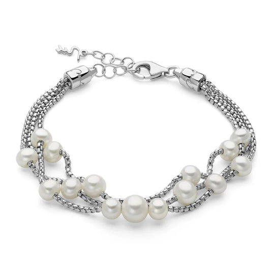 Bracciale Miluna Donna Argento 925 Multifilo Perle _PBR3615