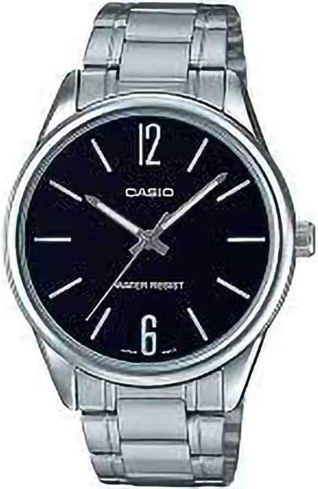 Orologio Casio Uomo Acciaio Solo Tempo Quadrante Nero Tacche e Numeri Arabi _MTP-V005D-1BUDF