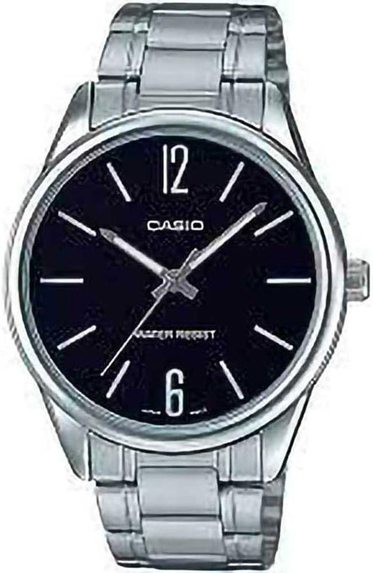 Orologio Casio Uomo Acciaio Solo Tempo Quadrante Nero Tacche e Numeri Arabi _MTP-V005D-1BUDF